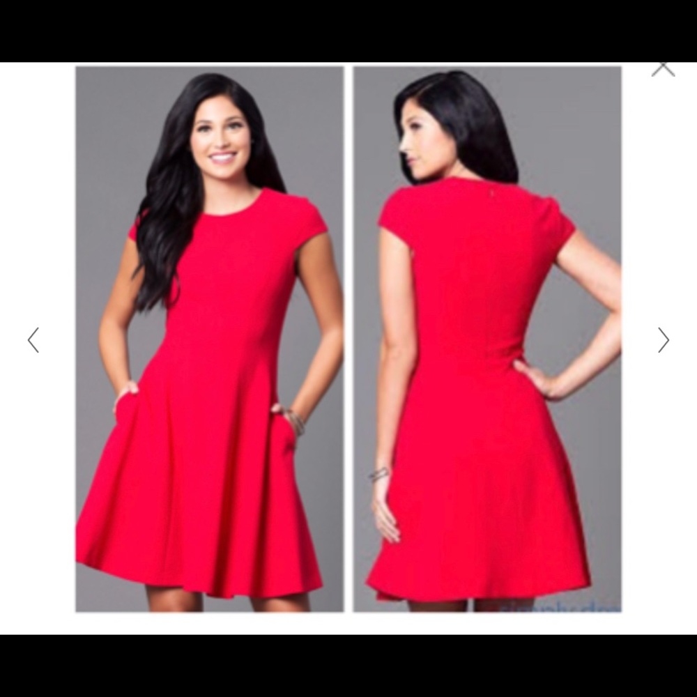 Eliza J. Red Fit & flare dress